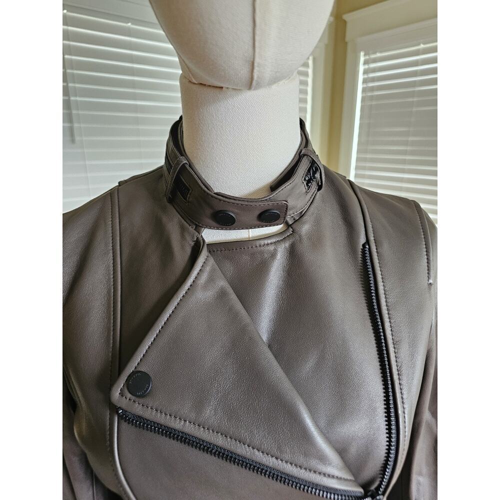 Soia & Kyo Genuine Lambskin Leather Jacket Women's XXS Moto Biker - Picture 2 of 16